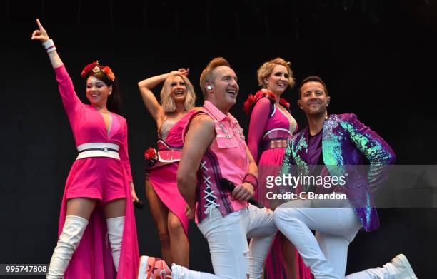 Lisa Scott-Lee, Faye Tozer, Ian "H" Watkins, Claire Richards and Lee Latchford-Evans of Steps headline on stage during Day 1 of Kew The Music at Kew...