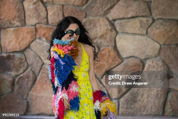 Stacey Bendet Eisner, chief executive officer and creative director Alice + Olivia clothing company, arrives at the Sun Valley Resort for the annual...