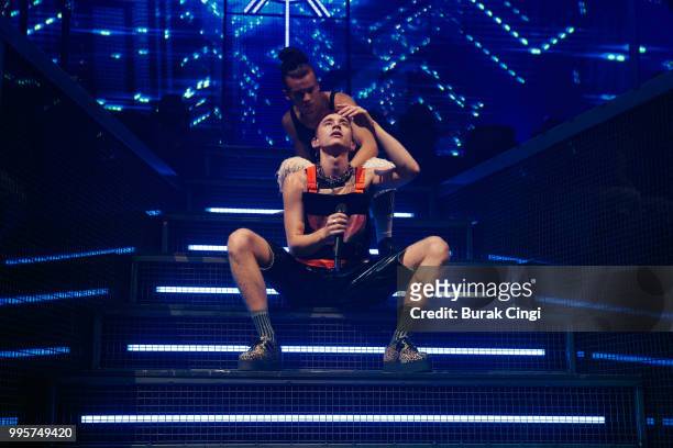 Olly Alexander of Years & Years performs at the Palo Santo launch party at The Roundhouse on July 10, 2018 in London, England.