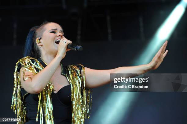 Saara Aalto performs on stage during Day 1 of Kew The Music at Kew Gardens on July 10, 2018 in London, England.