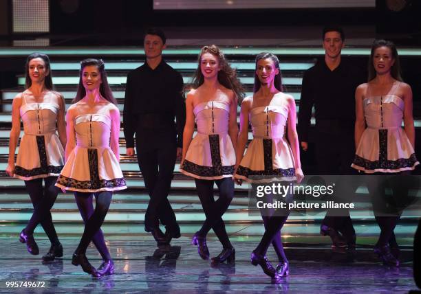 Irish dance group Riverdance on stage during the ZDF TV� show "Willkommen bei Carmen Nebel" at the TUI-Arena in Hanover, Germany, 30 September 2017....