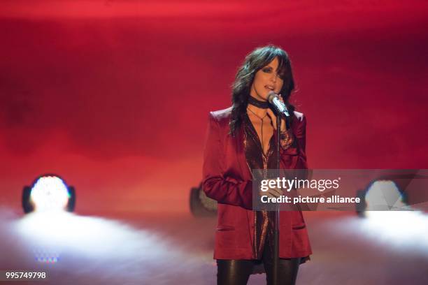 Singer Nena on stage during the ZDF TV show "Willkommen bei Carmen Nebel" at the TUI-Arena in Hanover, Germany, 30 September 2017. Photo: Swen...