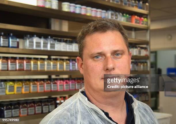 Lab manager Jochen Gottfriedsen pictured at the Kryolan company lab in Berlin, Germany, 21 September 2017. The Kryolan company has been supplying...