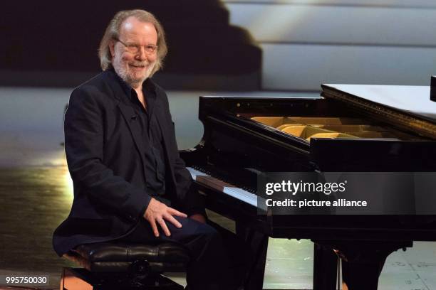 Swedish musician Benny Anderson on stage during the ZDF TV show "Willkommen bei Carmen Nebel" at the TUI-Arena in Hanover, Germany, 30 September...