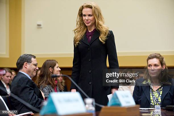 Nicole Kidman, actress and UNIFEM Goodwill ambassador, arrives for the House Foreign Affairs Committee International Organizations, Human Rights and...