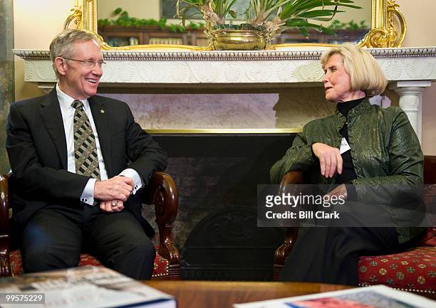 Senate Majority Leader Harry Reid, D-Nev., meets with Lilly Ledbetter and other womens' advocates on Friday, Jan. 29, 2010.