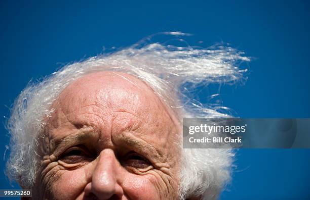 Rep. Sandy Levin, D-Mich., participates during a windy news conference on healthcare excise taxes on Wednesday, Oct. 7, 2009.