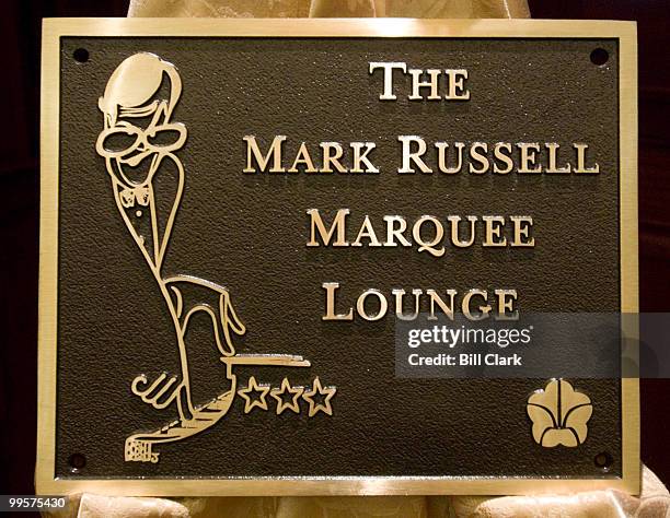 Mark Russell Marquee Lounge plaque was unveiled during the dedication event at the Omni Shoreham Hotel in Woodley Park on Monday, Oct. 30, 2006.