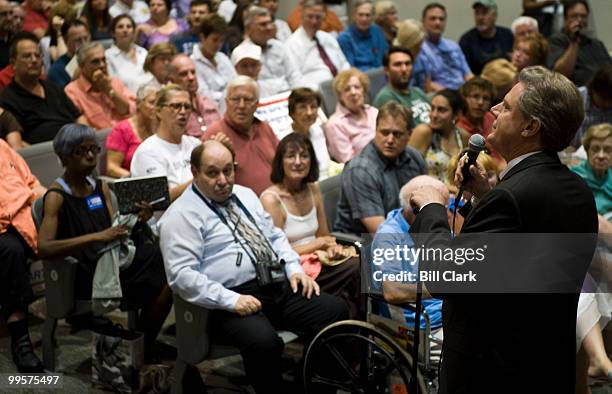 Rep. Frank Pallone, D-N.J., speaks during his town hall meeting at Red Bank Middle School in Red Bank, N.j., on Tuesday evening, Aug. 25, 2009.