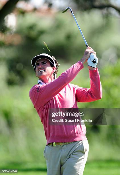 Gonzalo Fernandez - Castano of Spain plays his approach shot on the 16th hole during the third round of the Open Cala Millor Mallorca at Pula golf...