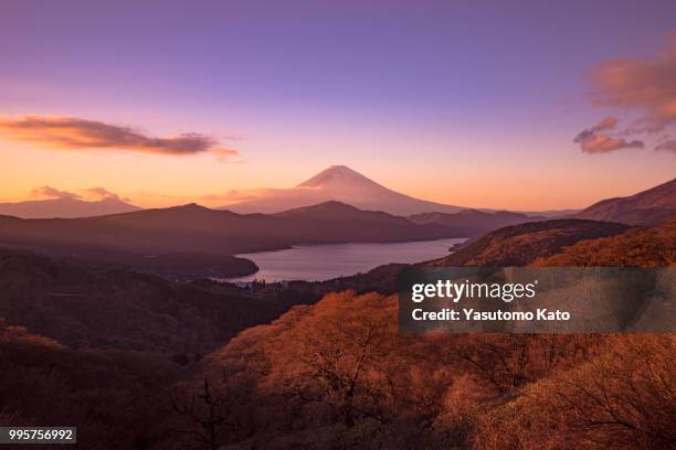 mt.fuji under the sunset sky - kato stock pictures, royalty-free photos & images