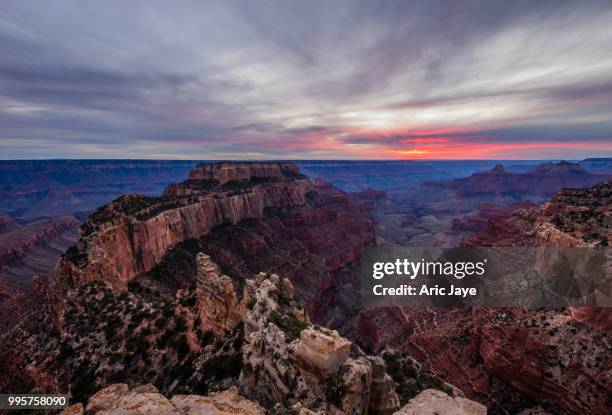 aerial view of grand canyon at sunset, arizona, usa - jaye stockfoto's en -beelden