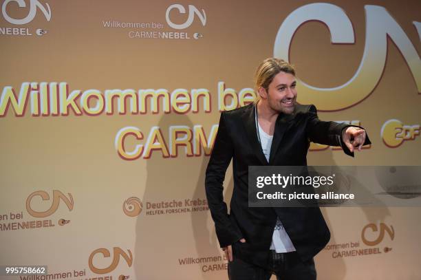 Record-breaking German violinist David Garrett arrives to attend the ZDF TV show "Willkommen bei Carmen Nebel" at the TUI-Arena in Hanover, Germany,...