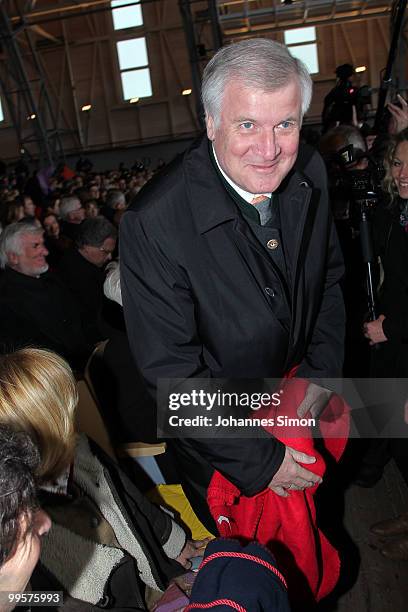 Bavaria's state governor Horst Seehofer arrives for the premiere of the Passionplay 2010 on May 15, 2010 in Oberammergau, Germany. The Passionplay...