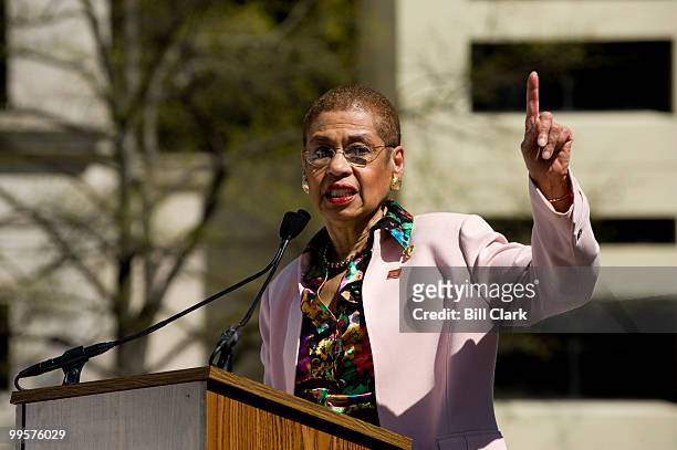 Del. Eleanor Holmes Norton, D-D.C., speaks during the National Census Day rally at Freedom Plaza in Washington on Thursday, April 1, 2010.