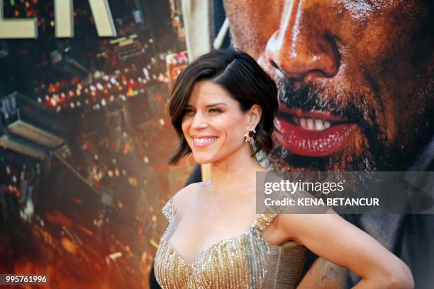 Actress Neve Campbell attends the premiere of "Skyscraper" on July 10, 2018 in New York City.
