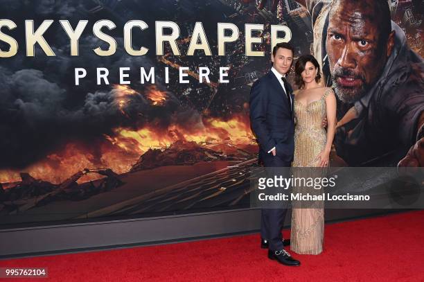 Feild and Neve Campbell attend the "Skyscraper" New York Premiere at AMC Loews Lincoln Square on July 10, 2018 in New York City.