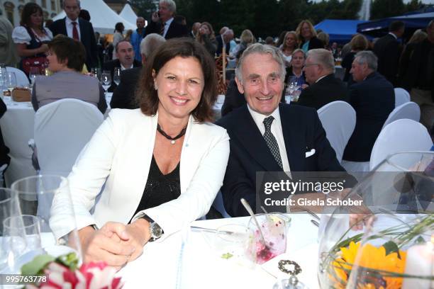 Ilse Aigner and Herzog Max in Bayern during the Summer Reception of the Bavarian State Parliament at Schleissheim Palace on July 10, 2018 in Munich,...