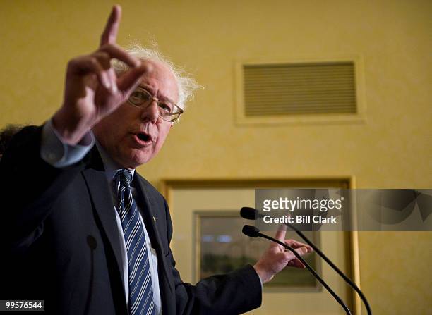 Sen. Bernie Sanders, I-Vt., speaks during a news conference on health insurance for the unemployed on Tuesday, March 2, 2010.