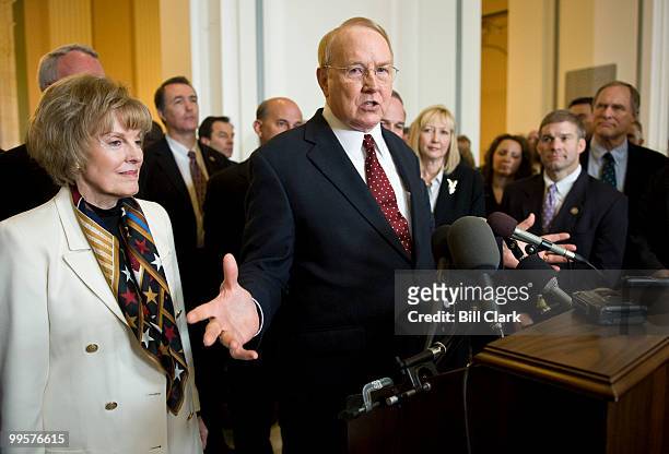 James Dobson, founder and chairman emeritus of Focus on the Family, with his wife Shirley Dobson, chairman of the National Day of Prayer Task Force,...