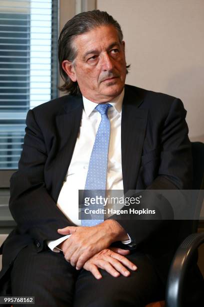 Public Media Advisory Group Chair, Michael Stiassny, looks on during a media conference at Radio New Zealand on July 11, 2018 in Wellington, New...