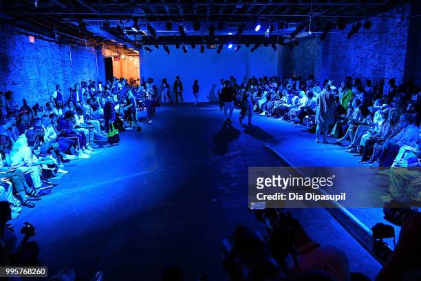 View of atmosphere before the Gustav Von Aschenbach fashion show during July 2018 New York City Men's Fashion Week at Industria Studios on July 10,...