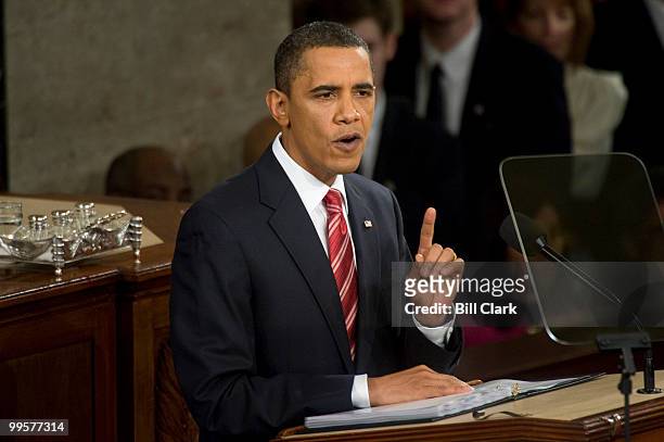 President Barack Obama delivers his first State of the Union Address before a joint session of Congress on Wednesday, Jan. 27, 2010.
