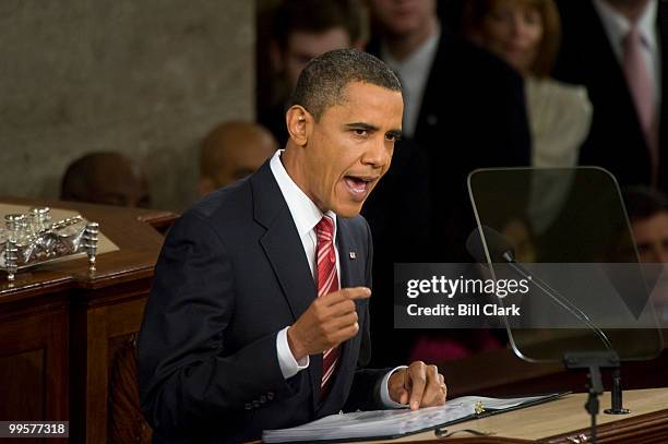 President Barack Obama delivers his first State of the Union Address before a joint session of Congress on Wednesday, Jan. 27, 2010.