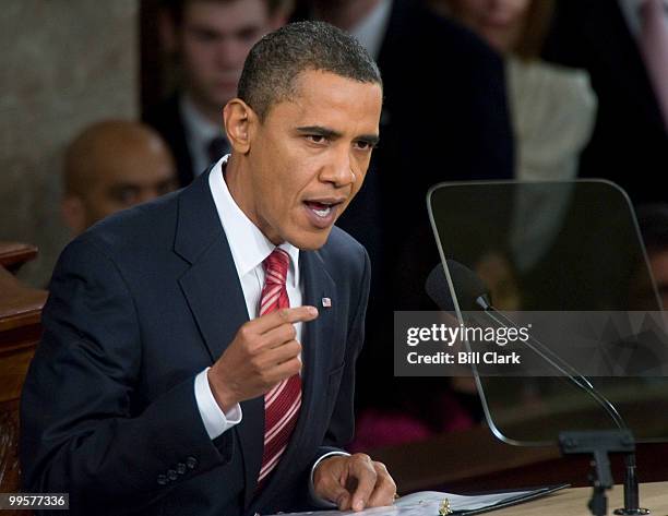 President Barack Obama delivers his first State of the Union Address before a joint session of Congress on Wednesday, Jan. 27, 2010.