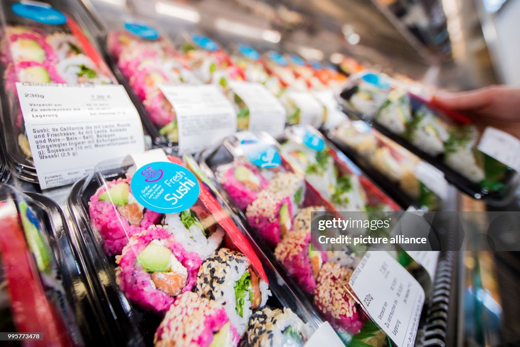 Fresh sushi at the supermarket