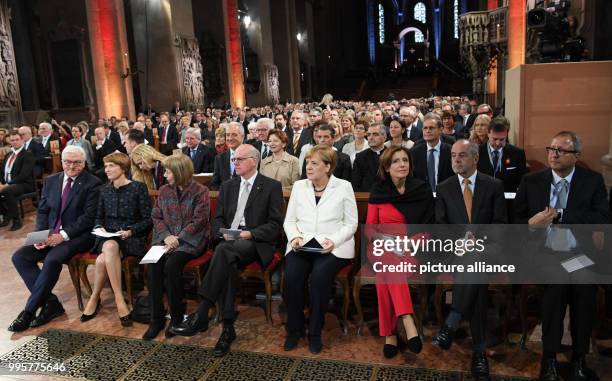 German President Frank-Walter Steinmeier and his wife Elke Buedenbender, Gertrud Lammert, the outgoing president of the German Bundestag Norbert...