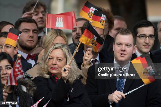 Chosen citizens wait for the arrival of the constitutional bodies at the central celebration of the German Unity Day in Mainz, Germany, 03 October...