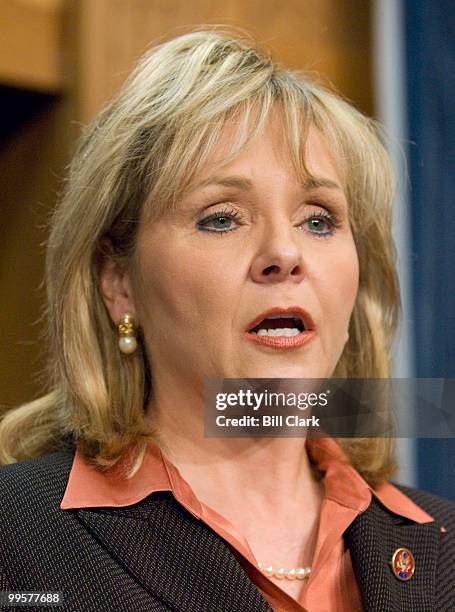 Rep. Mary Fallin, R-Okla., speaks during the news conference of Republican women explaining why they are voting against the Democrats' supplemental...