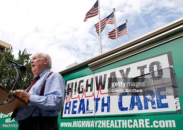 President John Sweeney speaks during a health care reform rally at the labor union headquarters in Washington on Monday afternoon, Aug. 31, 2009. The...