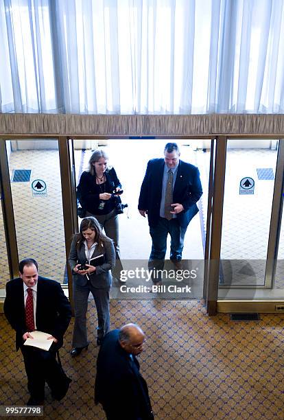 Sen. John Tester, D-Mont., arrives at the Capital Hilton hotel to speak to the National Rural Health Association's 21st Annual Rural Health Policy...