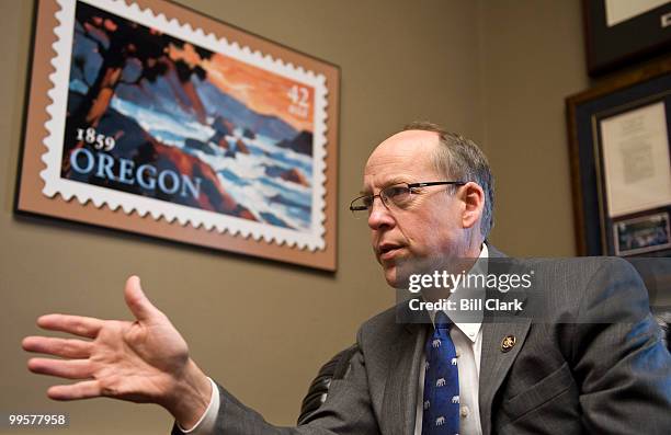 Rep. Greg Walden, R-Ore., talks with Roll Call in his Rayburn office on Wednesday, Feb. 24, 2010.