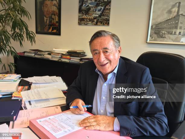 The building contractor Richard Lugner sits in his office in hin shoppin mall Lugner City in Vienna, Austria, 25 September 2017. On 11 October Lugner...