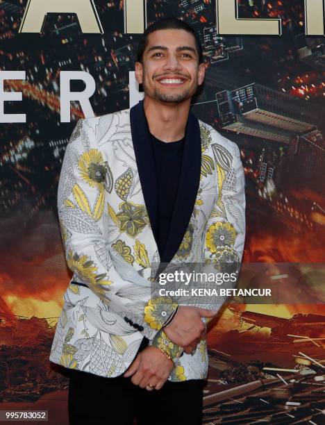 Actor Rick Gonzalez attends the premiere of 'Skyscraper' on July 10, 2018 in New York City.