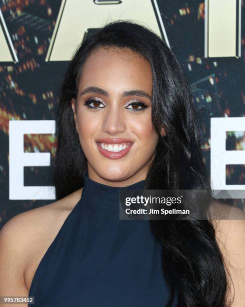 Simone Garcia Johnson attends the "Skyscraper" New York premiere at AMC Loews Lincoln Square on July 10, 2018 in New York City.