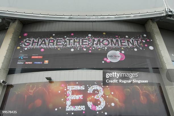 An external view of Telenor Arena where the 2010 Eurovision Song Contest will be held, May 15, 2010 in Oslo, Norway. 39 countries will take part in...