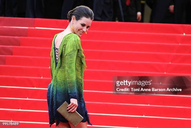 Actress Evangeline Lilly attends the 'You Will Meet A Tall Dark Stranger' Premiere held at the Palais des Festivals during the 63rd Annual...