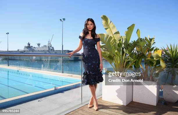 Jessica Gomes poses during the David Jones Spring Summer 18 Collections Launch Model Castings on July 11, 2018 in Sydney, Australia.