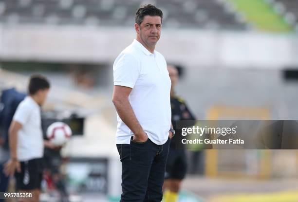 Benfica head coach Rui Vitoria in action during the Pre-Season Friendly match between SL Benfica and FK Napredak at Estadio do Bonfim on July 10,...