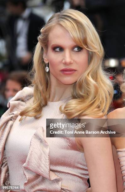 Actress Lucy Punch attends the 'You Will Meet A Tall Dark Stranger' Premiere held at the Palais des Festivals during the 63rd Annual International...