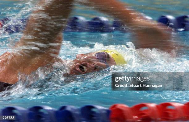 Grant Hackett of the United States in action during the Mens 1500 Metres freestyle at the Chandler Aquatics Centre at the Goodwill Games in Brisbane,...