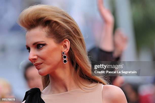 Actress Frederique Bel attends the "You Will Meet A Tall Dark Stranger" Premiere at the Palais des Festivals during the 63rd Annual Cannes Film...