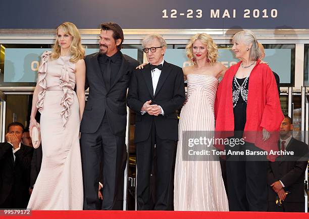 Actors Lucy Punch, Josh Brolin, writer/director Woody Allen, Naomi Watts and Gemma Jones attend the 'You Will Meet A Tall Dark Stranger' Premiere...