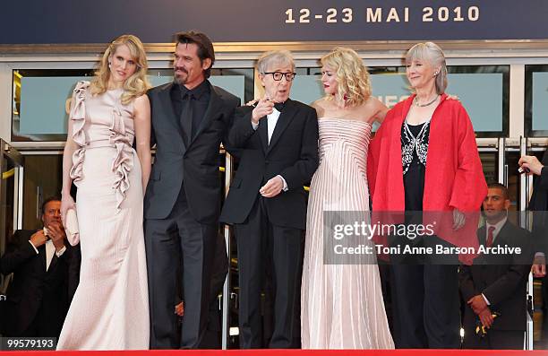 Actors Lucy Punch, Josh Brolin, writer/director Woody Allen, Naomi Watts and Gemma Jones attend the 'You Will Meet A Tall Dark Stranger' Premiere...