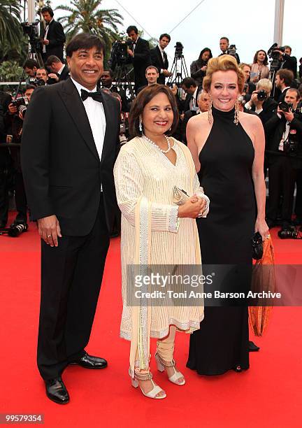 Of ArcelorMittal Lakshmi Mittal, his wife Usha Mittal and Vice President of Chopard Caroline Gruosi-Scheufele attend the 'You Will Meet A Tall Dark...