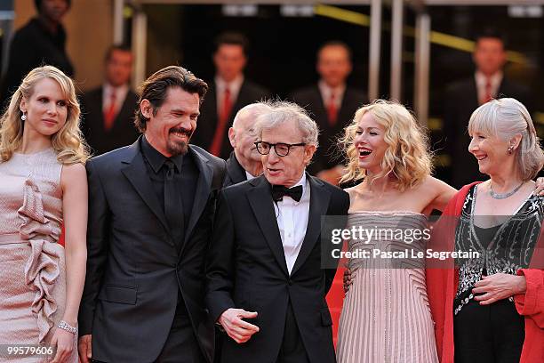 Actress Lucy Punch, Actor Josh Brolin, director Woody Allen, actress Naomi Watts, actress Gemma Jones and Cannes Film Festival President Gilles Jacob...